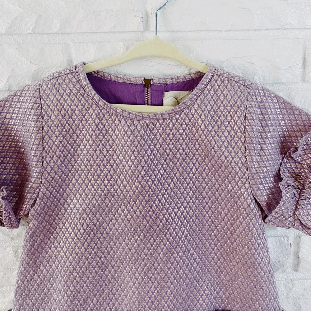 Peek Purple and Gold Ruffle Top - Picture 2 of 5